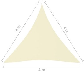 Para-sol estilo vela tecido oxford triangular 4x4x4 m creme