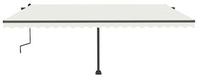 Toldo retrátil manual com LED 500x350 cm cor creme