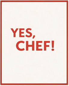 Impressão digital emoldurada artesanal Yes, Chef