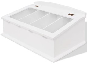vidaXL Bandeja de talheres, MDF, estilo barroco, branco