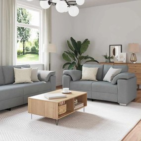 vidaXL Conjunto de Sofás 3 pcs Cinzeto 219 x 77 x 82 cm tecido
