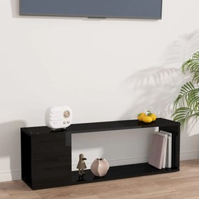 vidaXL Móvel de TV 100x24x32 cm contraplacado preto brilhante