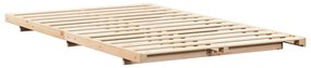 Estrutura de cama de chão Castanho 140 x 190 cm