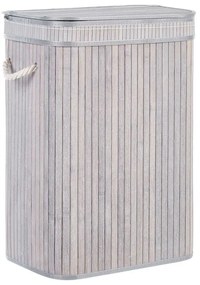 Cesto em madeira de bambu cinzenta 60 cm KALUTARA Beliani