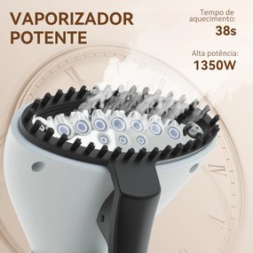 Ferro de Engomar a Vapor 1800W Temperatura Ajustável 11 Níveis Depósito de 2 L Aquecimento em 38s 35x25x47-118,5 cm Amarelo