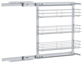 Unidade cestos p/ cozinha 3 pcs 47x15,5x55,5 cm arame prateado