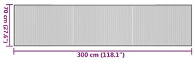 Tapete retangular 70x300 cm bambu castanho-escuro
