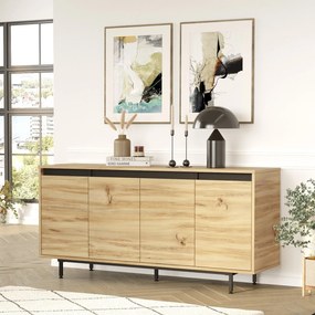 Aparador “Bravura” — 160x44,5x75,6 cm — Carvalho e Preto com Pernas Me