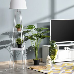 Planta artificial modelo Monstera com 13 folhas em vaso de cimento, para interior ou exterior, Ø16 x 85 cm (altura)