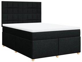 Cama com molas/colchão 140x190 cm tecido preto