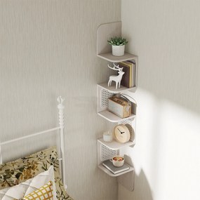 Estante de parede com 5 prateleiras 20 x 20 x 126 cm em bege
