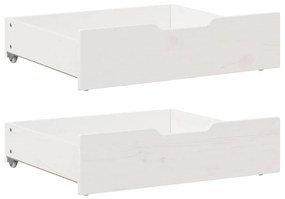 Gavetas para cama 2 pcs 75x55x16 cm pinho maciço branco