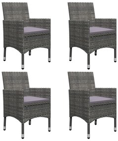 7 pcs conjunto de jantar para jardim cinzento
