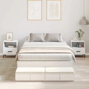 vidaXL Estrado de cama com arrumação Branco 120 cm Madeira processada