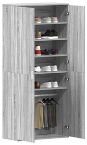 Cabide de Sapatos Cinza Sonoma 80x39x180 cm Madeira Engenharia