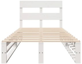 Cama sem colchão 100x200 cm madeira de pinho maciça branco