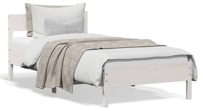vidaXL Cama sem colchão 90x190 cm madeira de pinho maciça branco