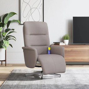 Cadeira massagens reclin. c/ apoio pés tecido cinza-acastanhado
