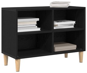 Gabinete de TV Carvalho Preto - 69.5x30x50 cm, Feito de Madeira de Eng