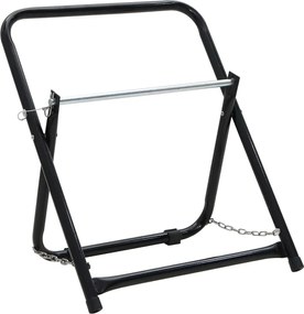 vidaXL Carrinho enrolador mangueira 48 cm 45 kg aço revestido pó preto