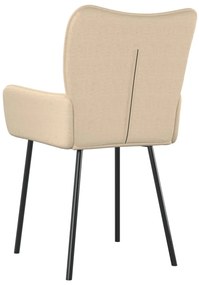 Cadeiras de jantar 2 pcs tecido cor creme
