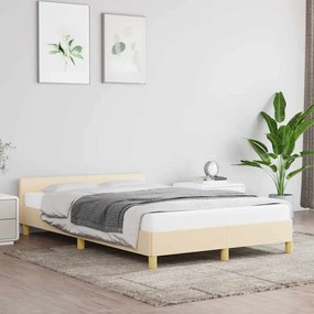 Estrutura de cama sem colchão 120x200 cm tecido cor creme