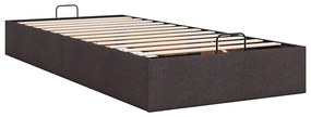 Estrutura de cama otomana sem colchão 100x200cm castanho escuro