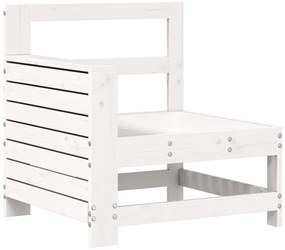 7 pcs conjunto de sofás para jardim pinho maciço branco