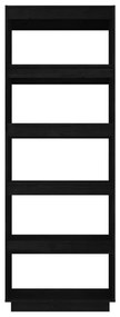 Estante/divisória 60x35x167 cm pinho maciço preto