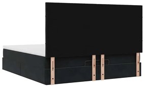 Estrutura de cama otomana com colchões 180x200cm veludo preto
