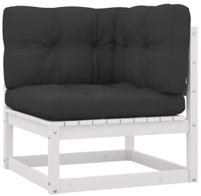 4 pcs conjunto lounge de jardim c/ almofadões pinho maciço