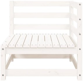 Sofá de 3 lugares para jardim pinho maciço branco