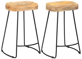 Bancos de bar Gavin 2 pcs madeira mangueira maciça
