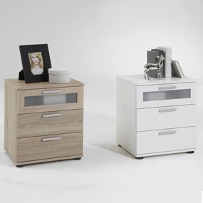 Mesa de cabeceira com 3 gavetas cor carvalho