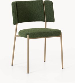 Cadeiras de jantar estofadas em bouclé Samantha, conjunto de 2