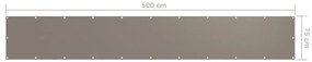 Tela de varanda 75x500 cm tecido Oxford cinzento-acastanhado
