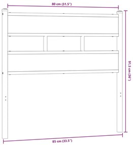 Cabeceira de cama 80 cm derivados madeira/ferro carvalho sonoma