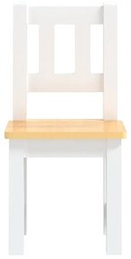 Conjunto Infantil de Mesa e 2 Cadeiras - Branco/Castanho - Design Nórd