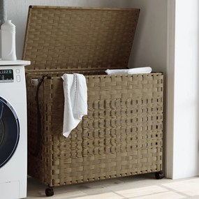 vidaXL Cesto para roupa suja com rodas 66x35x60 cm vime
