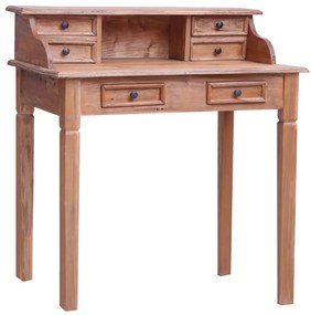 vidaXL Secretária com gavetas 90x50x101 cm madeira de mogno maciça