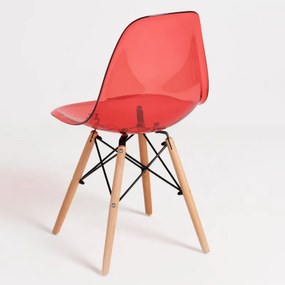 Pack 6 Cadeiras Tower Transparentes - Vermelho