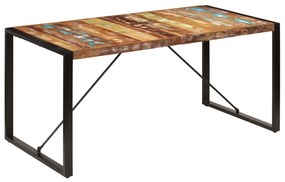 vidaXL Mesa de jantar 160x80x75 cm madeira recuperada maciça