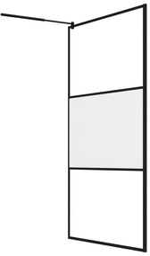 Divisória de chuveiro 115x195 cm vidro opaco ESG preto