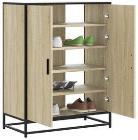 vidaXL Sapateira 75x38x97,5 cm deriv. de madeira/metal carvalho sonoma