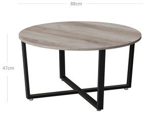 Mesa de centro redonda 88 x 88 x 47 cm preto-Greige