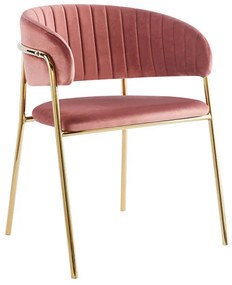 Cadeira Moniel Golden Veludo - Rosa