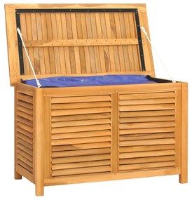 Caixa de arrumação para jardim com saco 90x50x58 cm teca maciça
