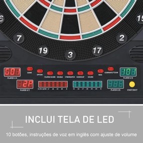 Alvo eletrônico digital para até 8 jogadores com 12 dardos e 30 pontas