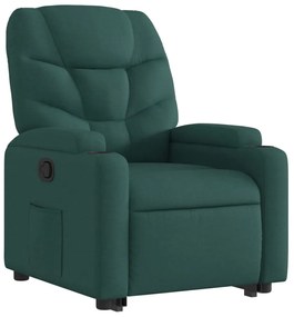 Poltrona reclinável elevatória tecido verde-escuro