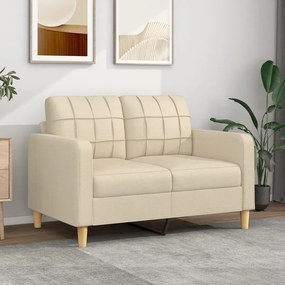vidaXL Sofá de 2 lugares tecido 120 cm cor creme